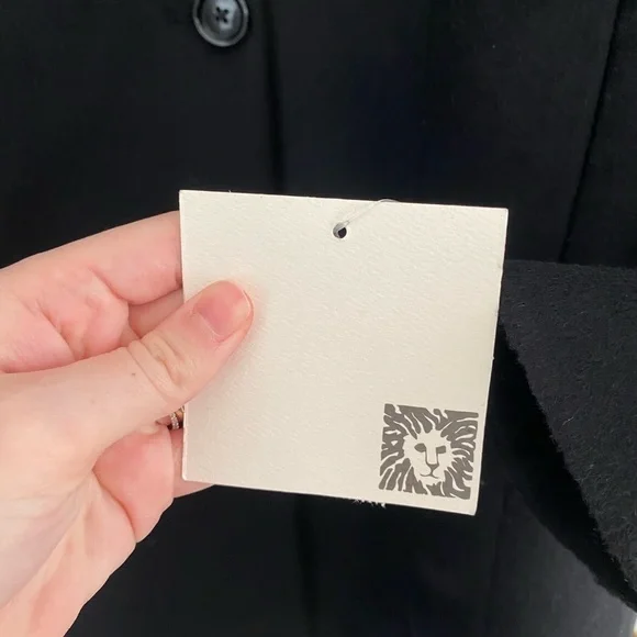 ANNE KLEIN *NWT* Plus-Sz Cashmere Blend Black Single Breasted Walker Coat Sz 14 - Picture 6 of 12